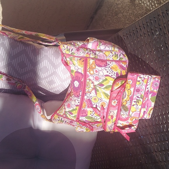 VERA🌸BRADLEY "Clementine" On The Go Bag, Pouch & Wallet Set - Picture 9 of 12